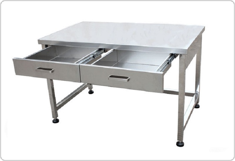Gia công, sản xuất bàn thao tác inox có ngăn kéo số lượng lớn tại Hà Nội