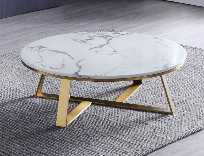 bàn trà inox mạ vàng chân chữ t
